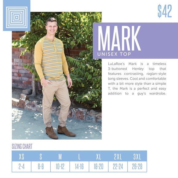 NWT! LuLaRoe Mark Men’s Raglan T Grey XXL - Picture 3 of 3